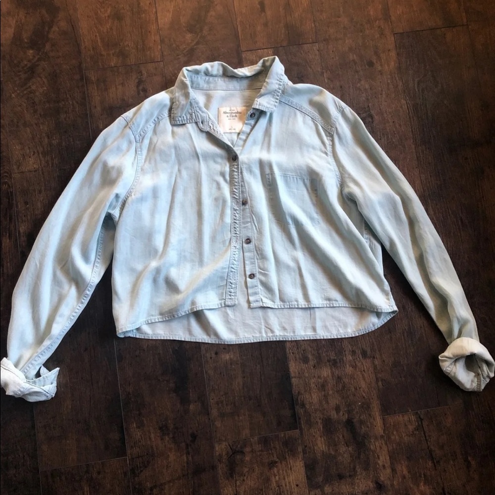Denim crop button up